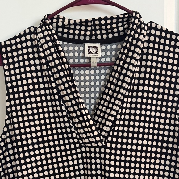 Anne Klein Black and White Sleeveless Blouse - Picture 3 of 4